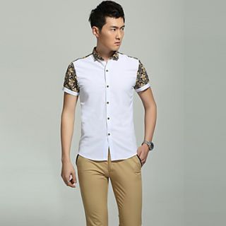 Bangni Mens Korean Lapel Neck Short Sleeve Delicacy Shirt