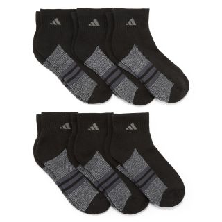 Adidas 6 pk. Graphic Quarter Socks   Boys, Black, Boys