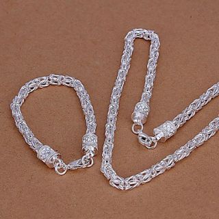 Oyami Cuprum Silvering Bracelet Necklace Suit LKNSPCS027