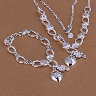 Oyami Cuprum Silvering Bracelet Necklace Suit LKNSPCS031