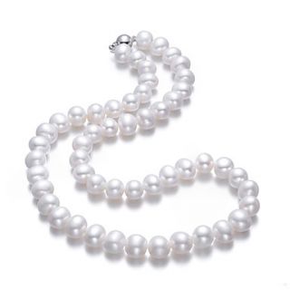 Luckypearl 8 9mm Natural White Pearl Necklace