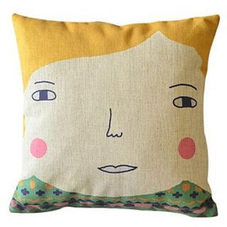 Country Girl Cotton/Linen Decorative Pillow Cover