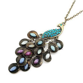 Exquisite Alloy With Acrylic Peacock Shaped Womens Necklace