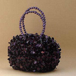 ONDY NewCompact Hand Beaded Evening Bag (Purple)