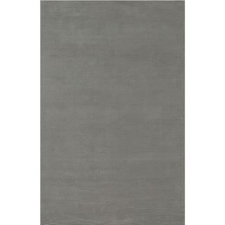 Hand loomed Solid Pattern Grey Rug (2 X 3)