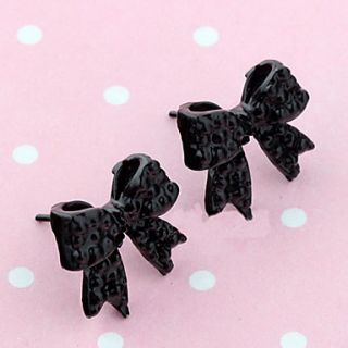 Hot Black Bow Tie Earrings Korean Star Models E529