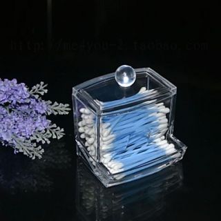European Transparent Acrylic Womens Makeup Cotton Organizer Ladys Dressing Case Crystal Swab Box Gift/Present