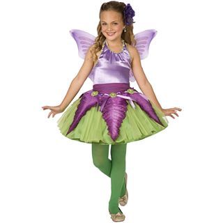 Purple Flower Fairy Child Costume, Purple, Girls