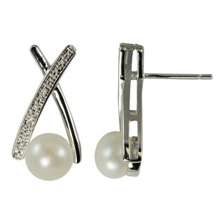 Cultured Freshwater Pearl X Earrings, Womens