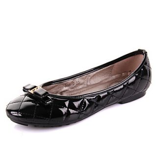 Womens Simple Bow Decoration Flat Shoes(Black)