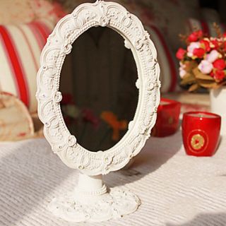 10.75H Floral Style Polyresin With Diamond Tabletop Mirror