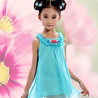 WXH ChildrenS Sweet Bitan Floating Flocculant Sundress(Blue)