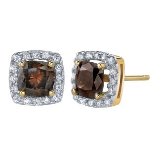 Diamonore Cocoa Simulated Diamond Earrings, Yg (Yellow Gold), Womens