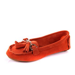 Womens Fashion Solid Color Cozy Flat Shoes(Orange)