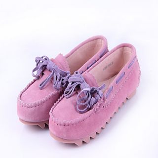 Womens Lovely Bow Simple Solid Color Flat Shoes(Pink)