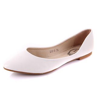 Womens Simple Solid Color Flat Shoes(White)