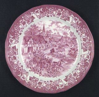 J & G Meakin Stratford Stage Pink Dinner Plate, Fine China Dinnerware   Pink