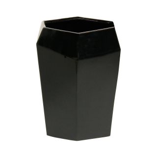 Studio Faceted Wastebasket, Black