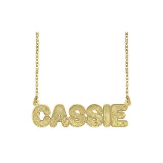 14K Gold Over Silver Bold Nameplate Pendant, Yellow, Womens