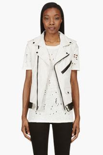 Blk Dnm Ivory And Black Iconic Motorcycle Vest