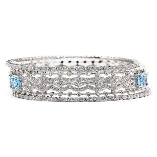 Blue Topaz & Diamond Accent 3 pc. Bangle Bracelet Set, Womens