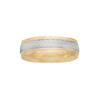 Men s 6mm Two Tone Gold Wedding Band, Two Tone