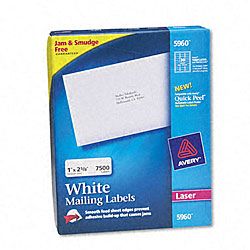 Avery White 1x4 inch Sheetfed Laser Address Labels (box Of 5000)