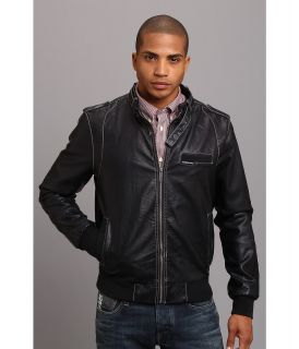 Members Only Faux Leather Iconic Racer Mens Coat (Metallic)