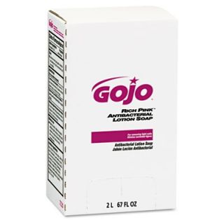 Gojo Rich Pink Antibacterial Lotion Soap Refill, 2000 mL, Floral