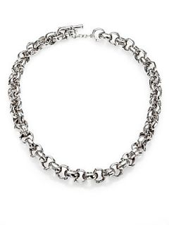 John Hardy Sterling Silver Bamboo Link Toggle Necklace   Silver