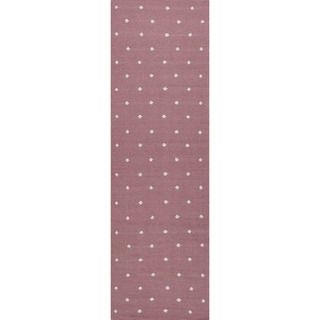 Handmade Flat Weave Geometric Pink/ Purple Rug (26 X 8)