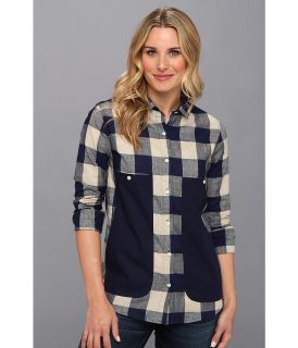 The Portland Collection by Pendleton Tumalo Camp Shirt Womens Long Sleeve Button Up (Navy)