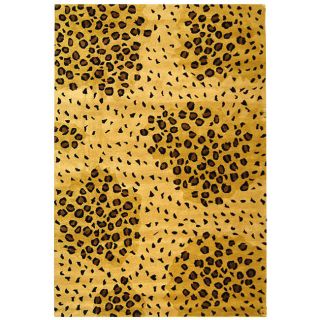 Handmade Soho Leopard print Gold/ Black N. Z. Wool Rug (6 X 9) (GoldPattern AnimalMeasures 0.625 inch thickTip We recommend the use of a non skid pad to keep the rug in place on smooth surfaces.All rug sizes are approximate. Due to the difference of mon