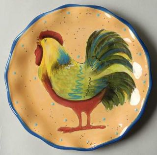 Country Collage Salad/Dessert Plate, Fine China Dinnerware   Multicolor Rooster