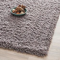 Hand woven Bliss Grey Shag Rug (7 Square)