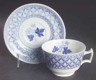 Spode Blue Geranium Breakfast Cup & Saucer Set, Fine China Dinnerware   Blue Roo