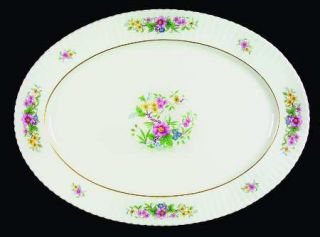 Lenox China Sonnet 17 Oval Serving Platter, Fine China Dinnerware   Florals Cen