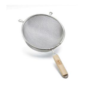 Tablecraft 8 in Double Strainer, Tinned, Wooden Handle