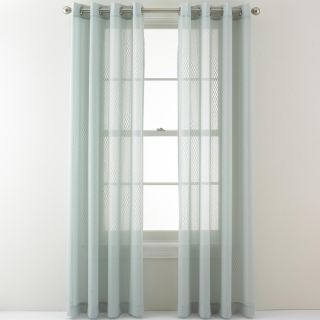 Studio Wave Sheer Grommet Top Curtain Panel, Gray/Tan