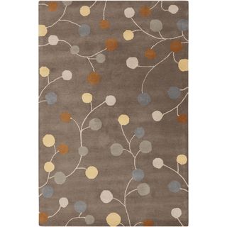 Hand tufted Choteau Brown Floral Wool Rug (4 X 6)