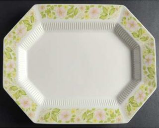 Nikko Aurora 13 Oval Serving Platter, Fine China Dinnerware   Classic,Pink/Yell