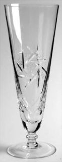 Ajka Csopak Pilsner Glass   Clear,Pinwheel&Fan Cut,Wafer Stem