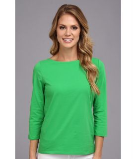 Jones New York 3/4 Sleeve Boatneck Womens Long Sleeve Pullover (Green)
