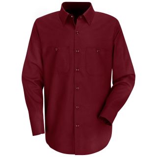 Red Kap Industrial Solid Work Shirt, Gray, Mens