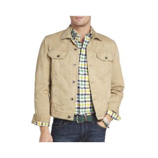 Izod Twill Trucker Jacket, Cedarwood Khaki, Mens