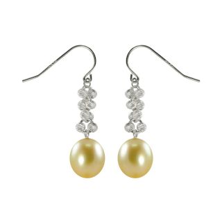 Golden South Sea Pearl & Sparkle Bead Earrings, Womens