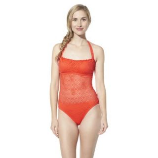 Mossimo Womens Crochet Mix and Match 1 Piece Swimsuit  Tangelo XL
