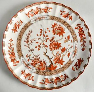 Spode Indian Tree Orange/Rust 13 Round Torte Plate, Fine China Dinnerware   Ora