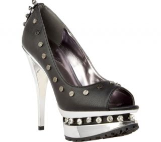 Womens Highest Heel Rockin 21   Black Soft Polyurethane Ornamented Shoes