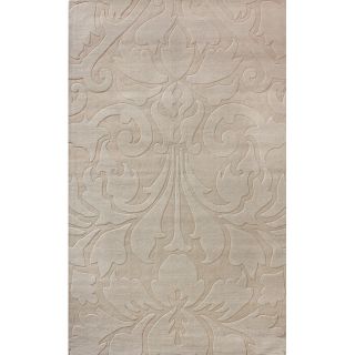 Nuloom Handmade Neutrals And Textures Damask Beige Wool Rug (5 X 8)